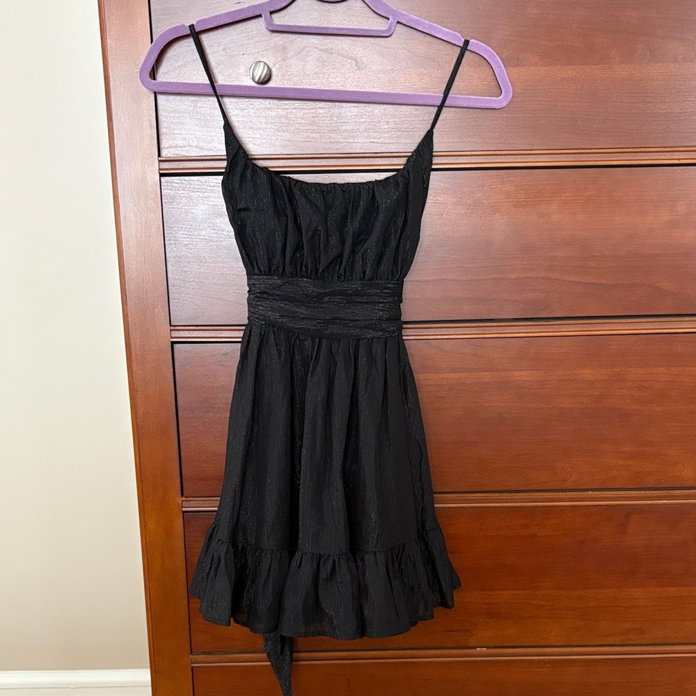 Lucy in the Sky Black Ruffled Mini Dress